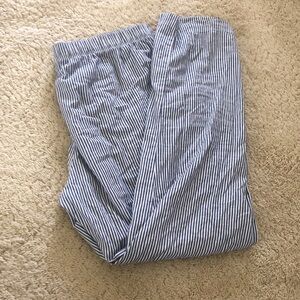 H&M blue and white striped linen pants